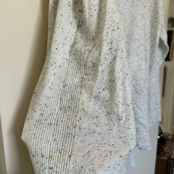 Verve Ami Cowl Neck Sweater with Rib Detail in Ivory with Black Flecks Size 1X - Picture 4 of 8